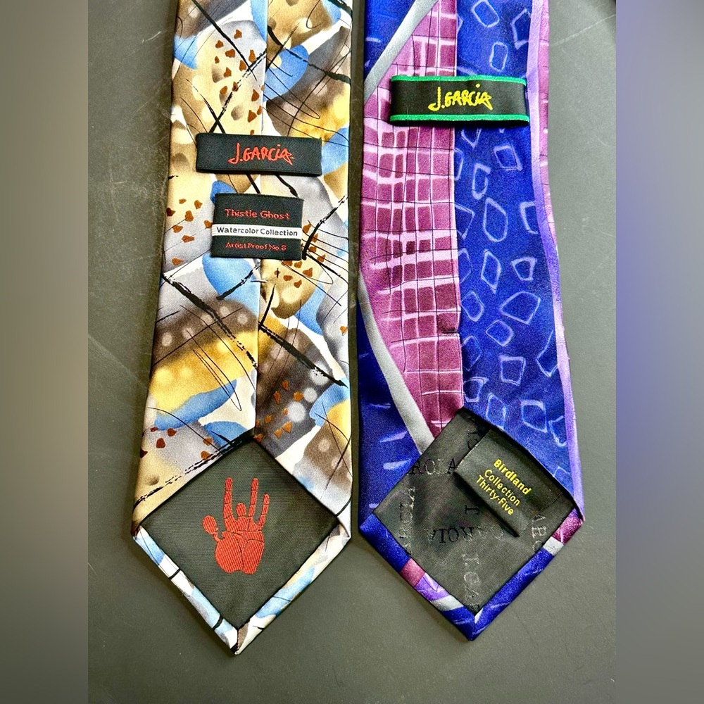 Jerry Garcia Thistle Ghost & Birdland Silk Ties
